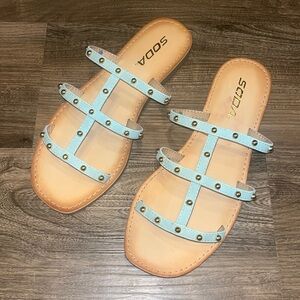 Mint Green Gold Sandals